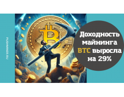 Доходность майнинга биткоина выросла на 29%.