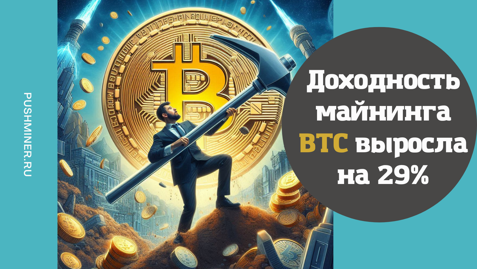 Доходность майнинга биткоина выросла на 29%.